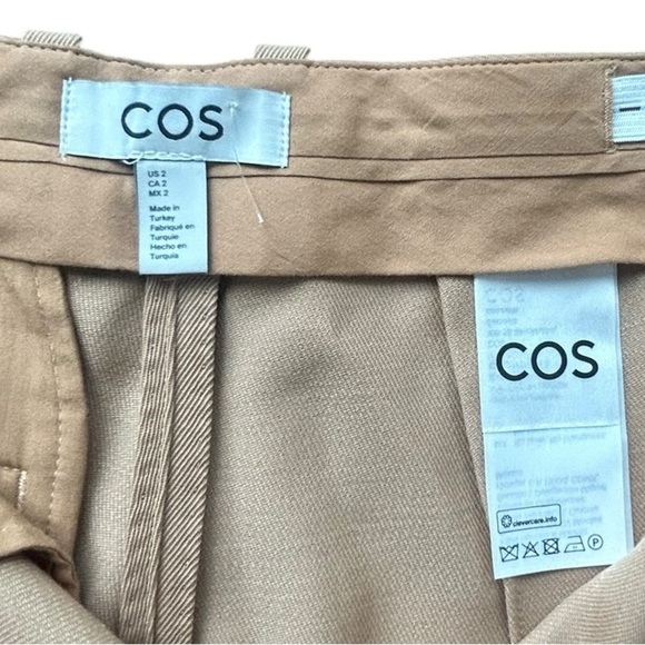 COS High Waisted Wide Leg Wool Trousers in Camel Sz 2 - Picture 8 of 11